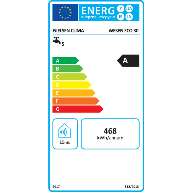 Wesen ECO Verticale elektrische boiler 30L, FLAT model, 2 kW