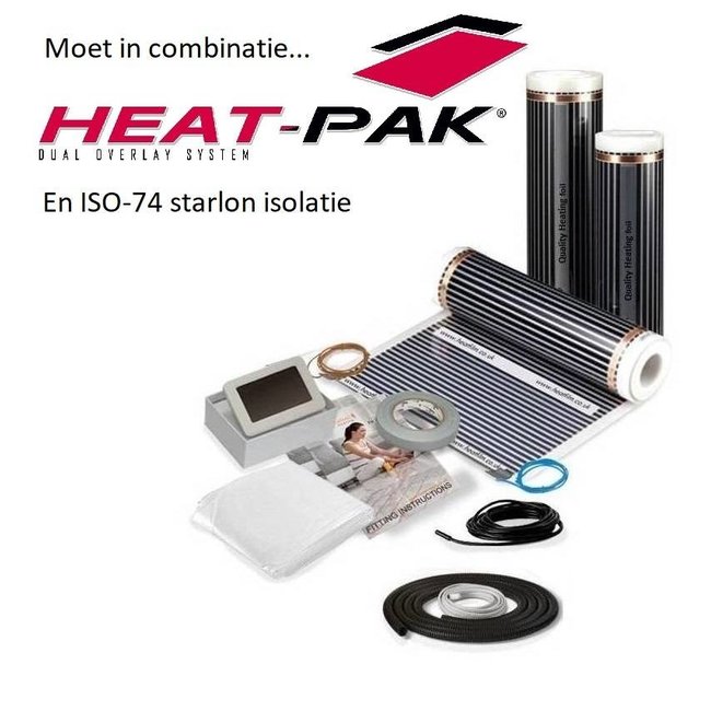 Quality heating E-vloerverwarming folie set voor PVC en tapijt, inc. touch screen thermostaat