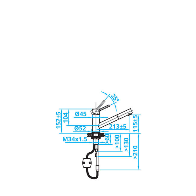Caressi ECO Eénhendel mengkraan met sproeifunctie RVS  (CA107IUI