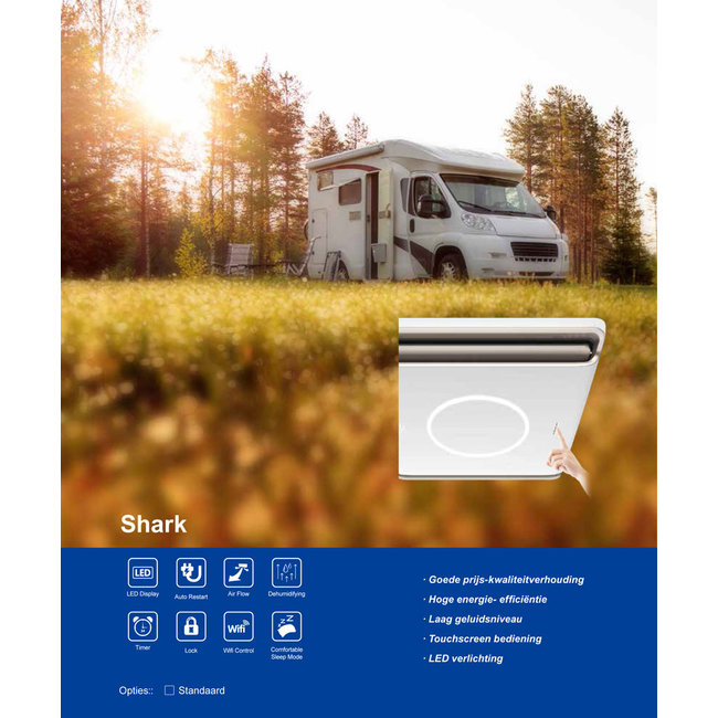 Tosot SHARK SLIM, Camper warmtepomp airconditioner set van 3,5 kW, met WIFI