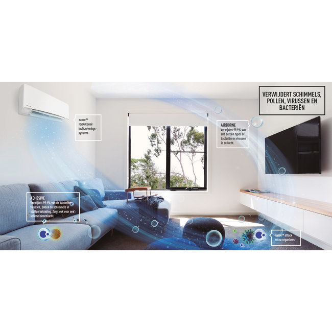 Panasonic Etherea, Split-unit inverter airco 2,5 kW, KIT-Z25-XKE, voorgevuld.  A+++ (STEK)