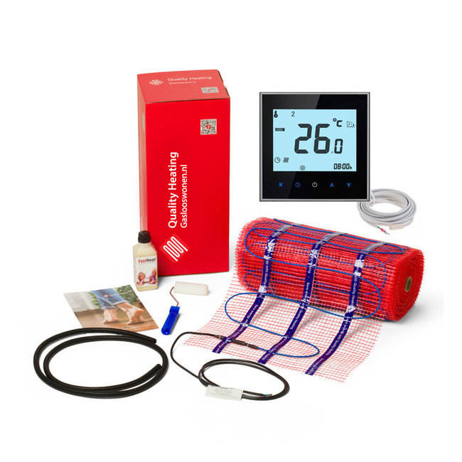 Quality heating Complete 150 Watt mat set inclusief programmeerbare thermostaat