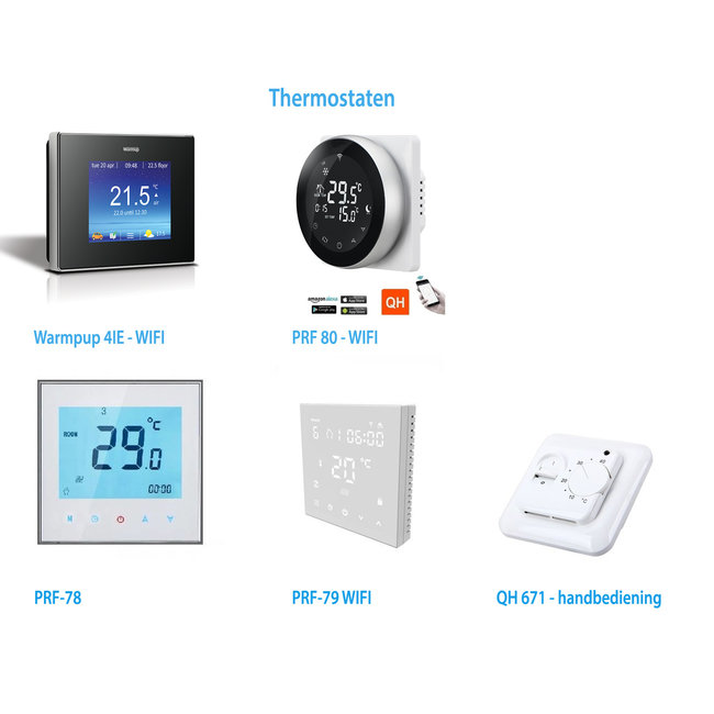 Quality heating E-vloerverwarming folie set voor PVC en tapijt, inc. touch screen thermostaat