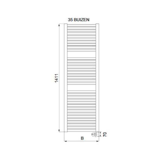 DRL products Claudia Ecodesign digitaal, elektrische handdoekradiator 900 Watt, 1411 x 500mm