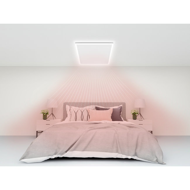 Quality heating QH-HL - Remote control infrarood paneel wit met led verlichting 400W