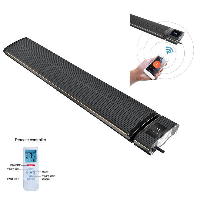 Quality heating Wifi infrarood black heater 1800 W en 2400 W