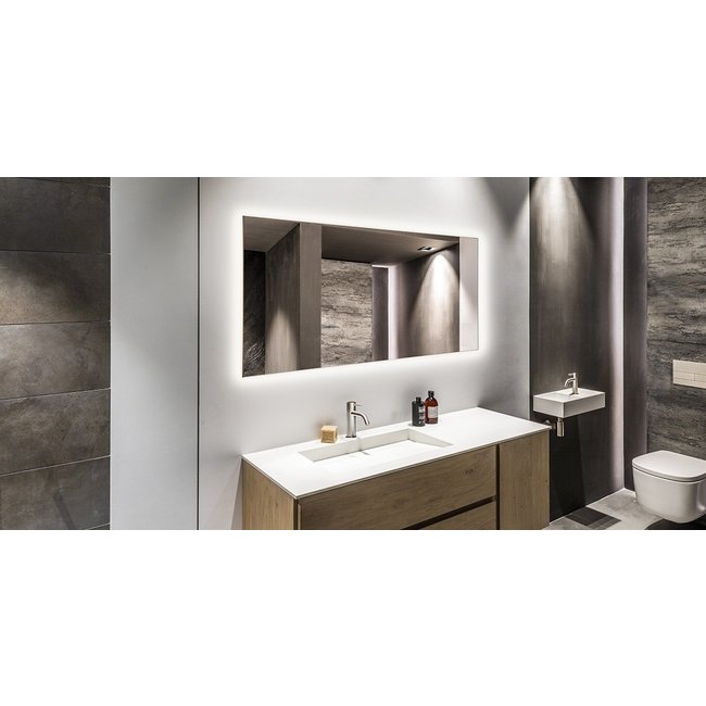 Quality heating Spiegel met led verlichting infrarood verwarming 60X100 580Watt