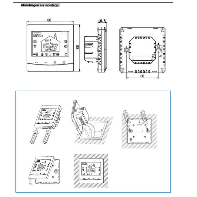Inbouw timer en thermostaat - countdown