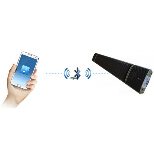 Infrarood black heater, 1000 W met speakers