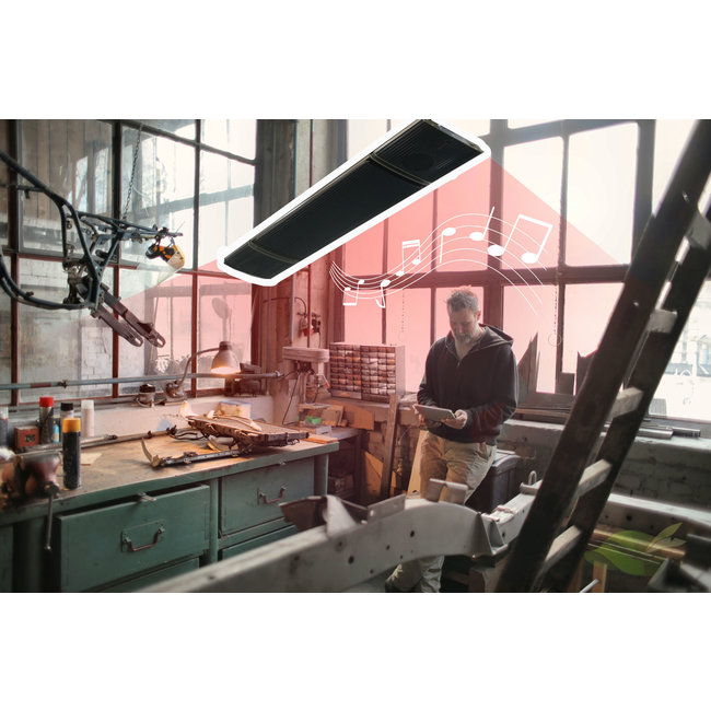 Infrarood black heater, 1000 W met speakers