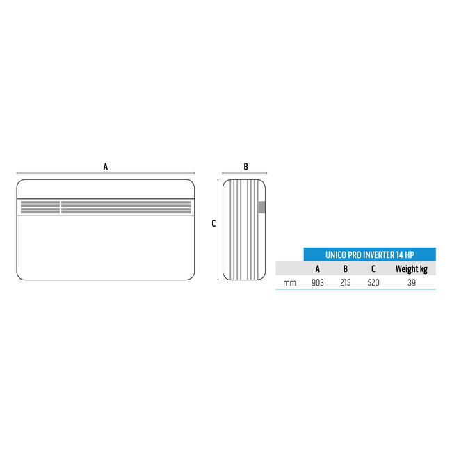 Olimpia Splendid UNICO PRO 35 HP EVAN R32 monoblock airco zonder buitenunit (wifi geïntegreerd)