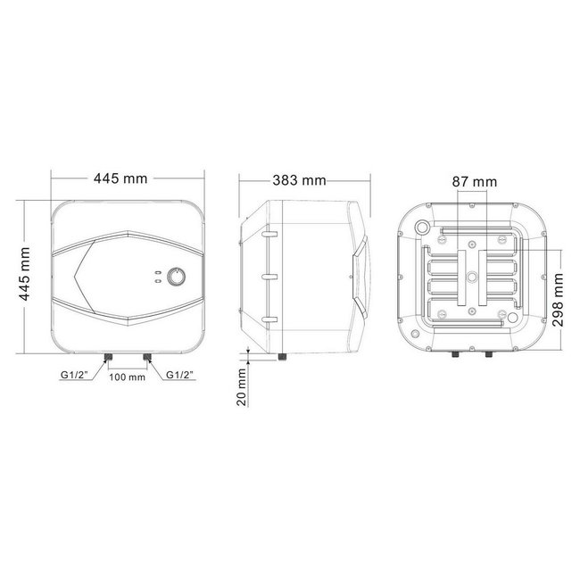 Tesy Keukenboiler, 30 liter, 1,5 kW, voor onder het aanrecht