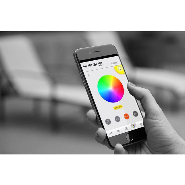 Heat & Beat Infrarood terrasheater 2000 W met speakers