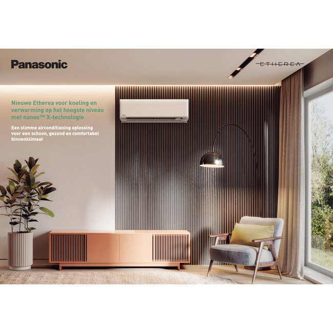 Panasonic Etherea, Split-unit inverter airco 3,5 kW, KIT-Z35-XKE voorgevuld.  A+++ (STEK)