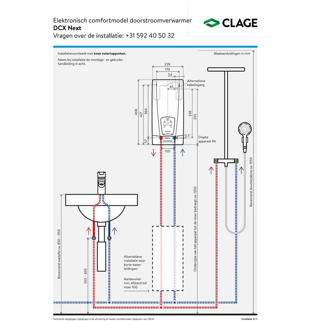 Clage Elektrische instant heater DCX 13 Next Bovenbouw