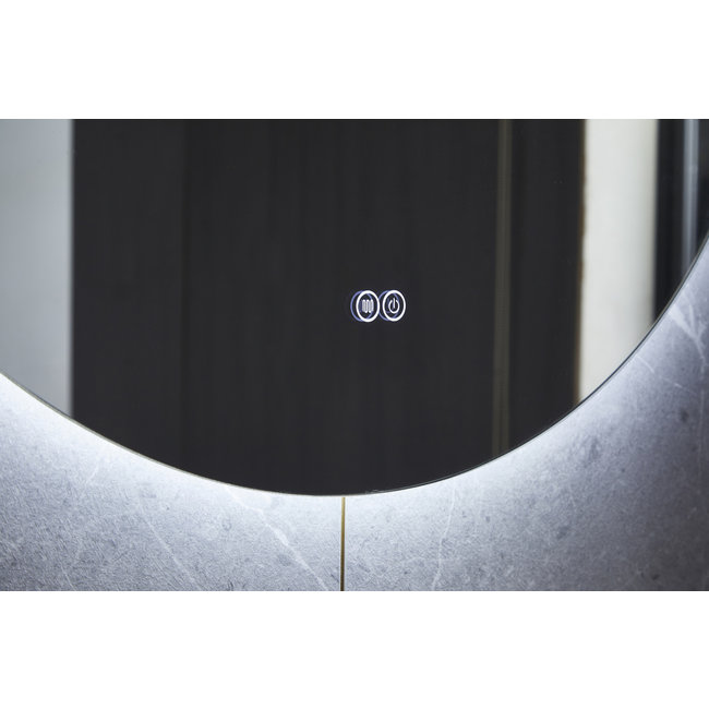 Quality heating Spiegel rond 80 cm frameloos, rondom led verlichting en anti condens