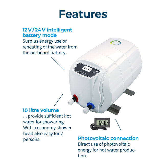 Caravan Zonnepaneel Boiler 10 Liter Groene Hoed Duurzaam