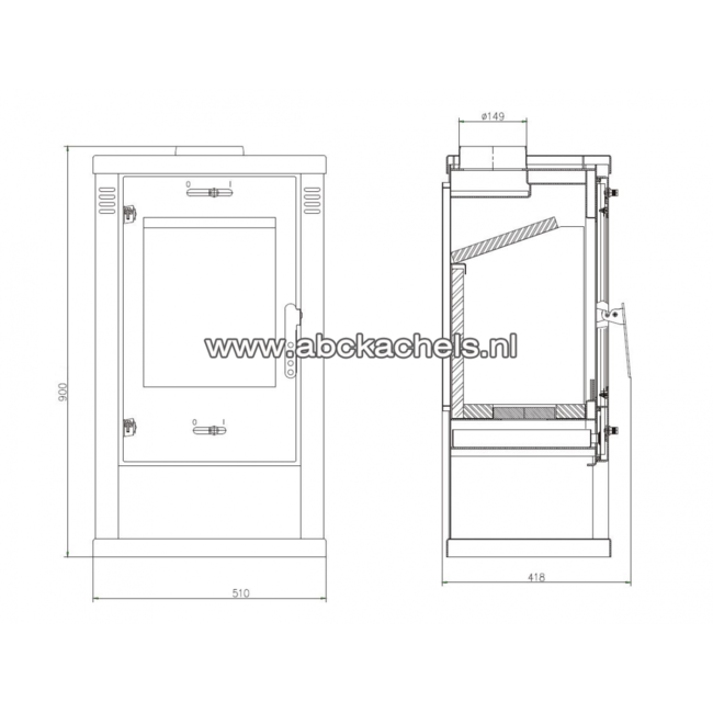 Floris Lika Small  vrijstaande houtkachel 6 kW