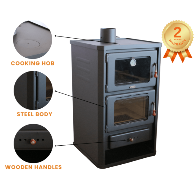 Prity Vrijstaande houtkachel met oven FG - 14 kW