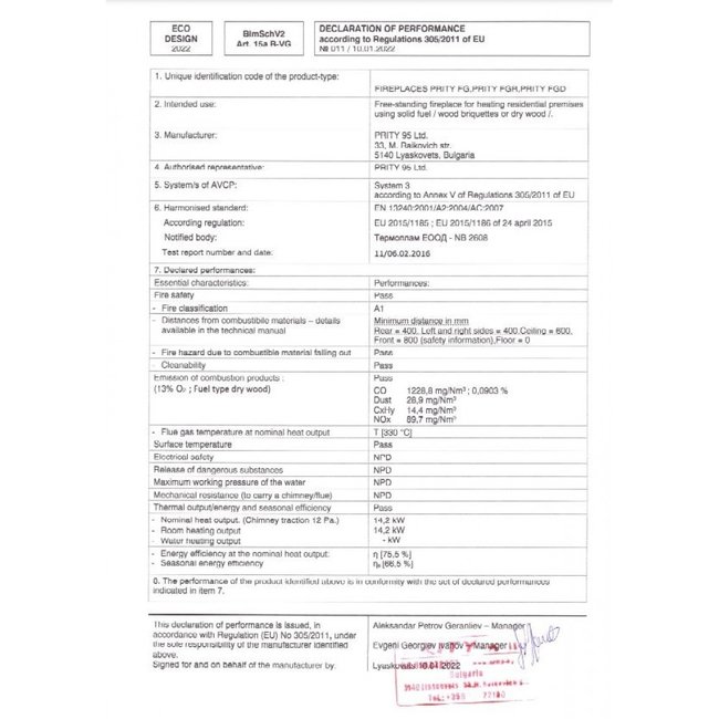 Prity Vrijstaande houtkachel met oven FG - 14 kW