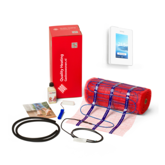 Quality heating 150 Watt/m2 mat set inclusief inclusief Warmup-6IE geavanceerde wifi thermostaat