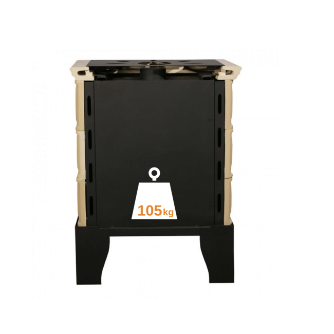 Horvat Thetford Houtkachel HT9-3 Beige, 9 kW met accumulatietegels