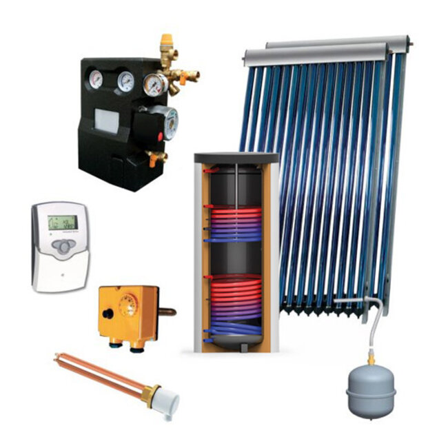 500L zonneboilerset (50 Heat Pipes) Groene Hoed Duurzaam