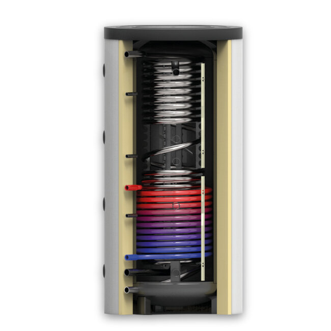 Trendy Eco Zonneboilerset voor tapwater en woning verwarming 500L met 2x heatpipes SCM 30