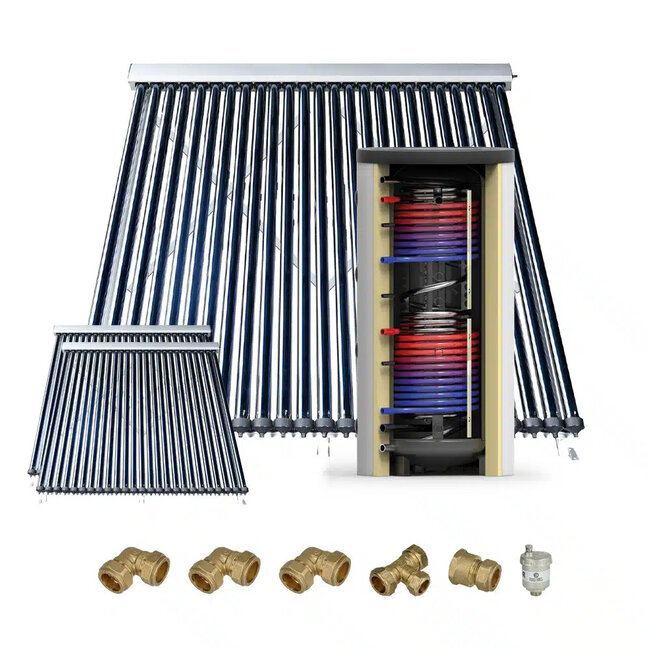 500L zonneboilerset (50 Heat Pipes) Groene Hoed Duurzaam