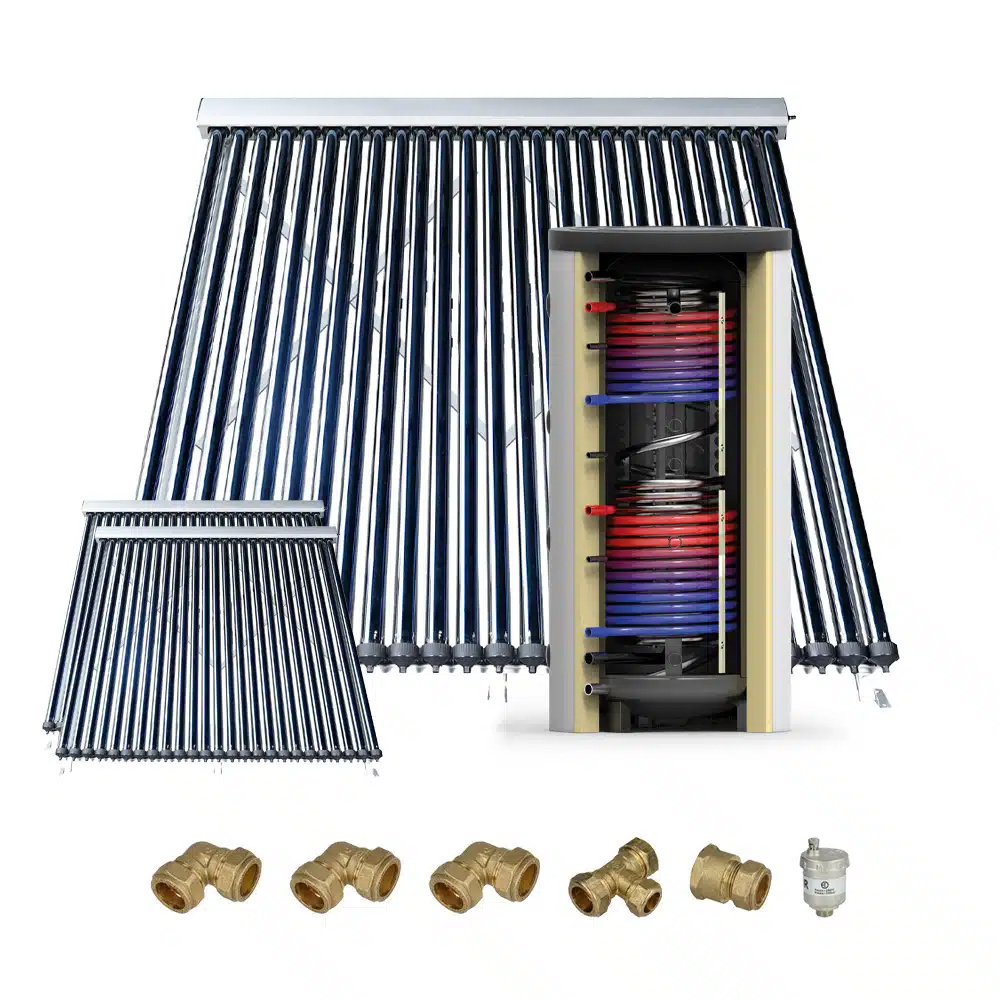 500L zonneboilerset (50 Heat Pipes) Groene Hoed Duurzaam