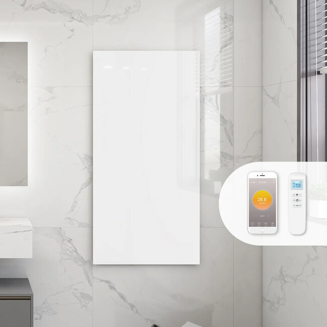 Quality heating QH-GD Design glas infrarood paneel 700Watt met ingebouwde Wifi thermostaat