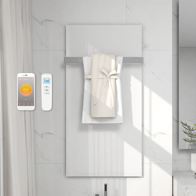 Quality heating QH-GD Design glas infrarood paneel 700Watt met ingebouwde Wifi thermostaat