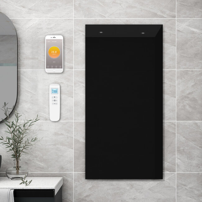 Quality heating QH-GD Design glas infrarood paneel 700Watt met ingebouwde Wifi thermostaat