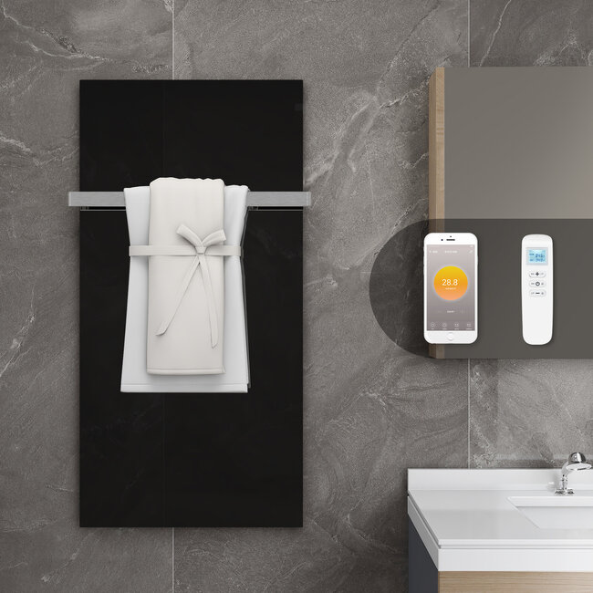 Quality heating QH-GD Design glas infrarood paneel 700Watt met ingebouwde Wifi thermostaat