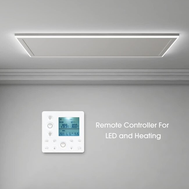 Quality heating QH-HL Wifi - Remote control infrarood paneel wit met led verlichting 700W