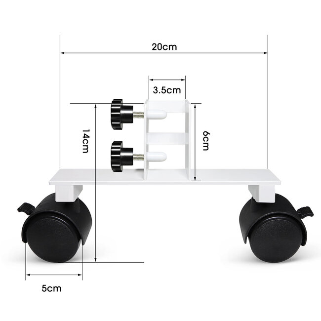 Quality heating Universele voetsteun met wielen voor infraroodpanelen