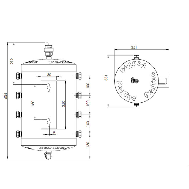 Pentec Hybride Verdeler RVS 25L