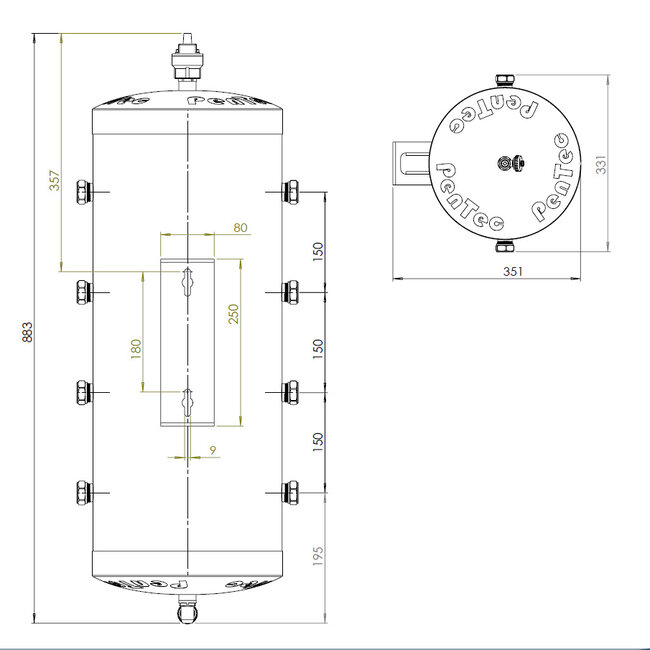 Pentec Hybride Verdeler RVS 40L
