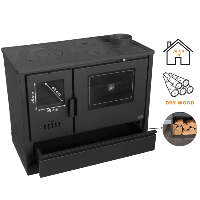 Balkan Energy Oven-houtkachel 8 kW - 4020