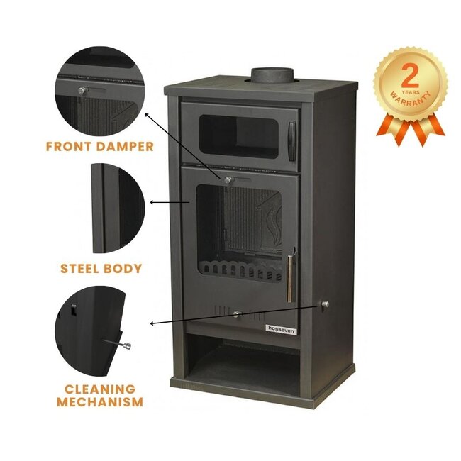 Balkan Energy Vrijstaande houtkachel met oven Troy - 7,8  kW