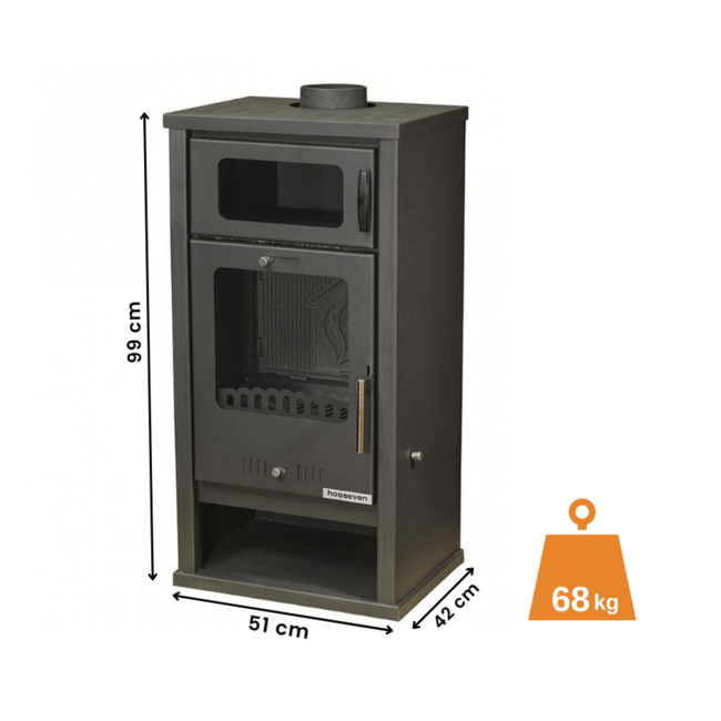 Balkan Energy Vrijstaande houtkachel met oven Troy - 7,8  kW