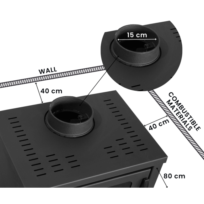 Balkan Energy Vrijstaande houtkachel met oven Troy - 7,8  kW
