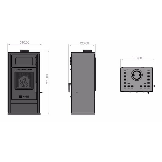Balkan Energy Vrijstaande houtkachel met oven Troy - 7,8  kW