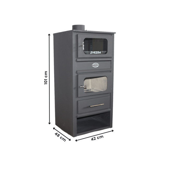 Zvezda  Vrijstaande houtkachel met oven MF - 10,6 kW