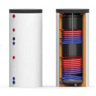 Thermic Energy 1000 liter staande hygiëne tapwater boiler met 2 warmtewisselaars