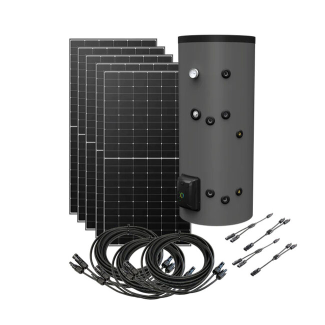 Fothermo SET Zonnestroom boiler 200 Liter met 6 zonnepanelen