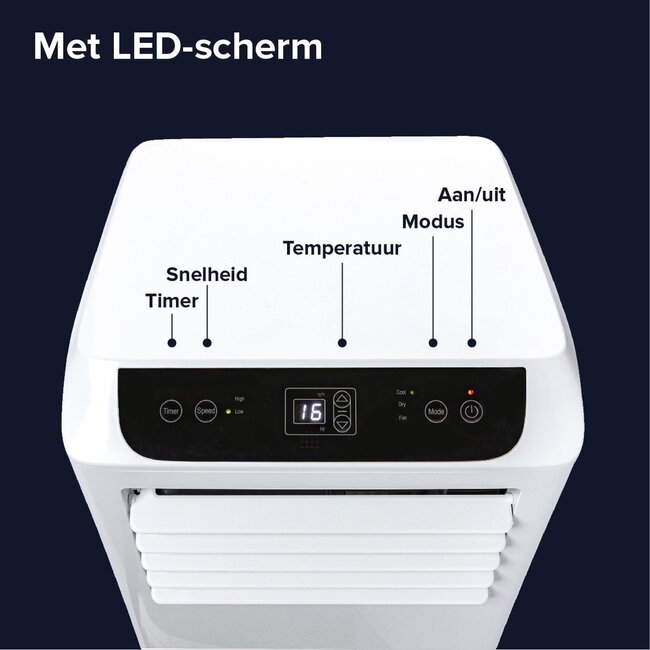 Quality heating Mobiele airco wifi met raamafdichting en luchtreiniger 9000 BTU