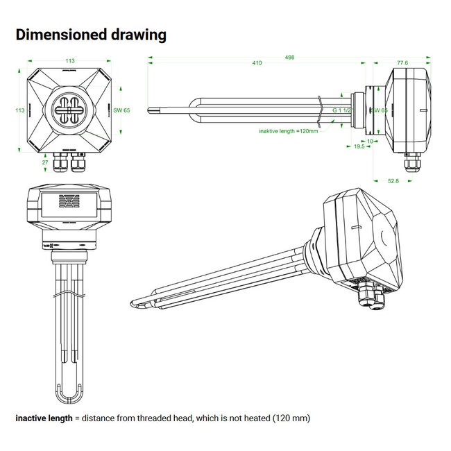 Aton Power-to-Heat - boiler element 0-3kW EHS-R