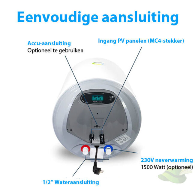 Fothermo Hybride zonnepaneel boiler 80 Liter