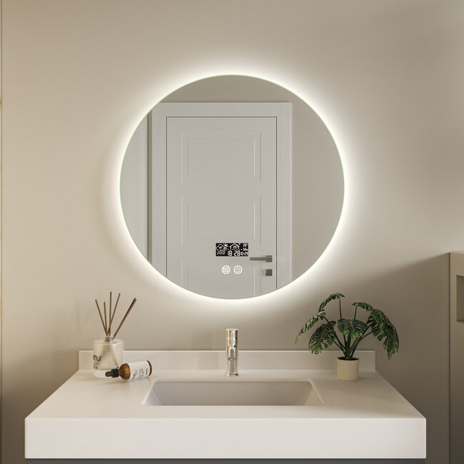 Quality heating Smart spiegel rond 60-80 cm met led verlichting en anti condens